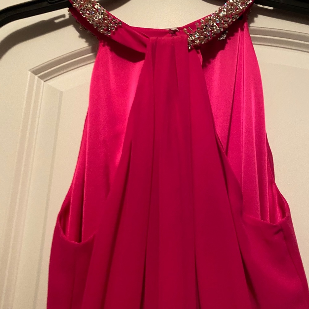 Pink pearl collar dress